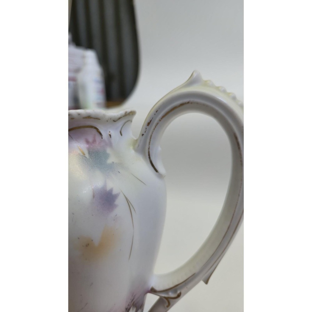 Antique R.S. Prussia "Swans on Lake" Chocolate Pot - Satin Finish - Art Nouveau - Picture 11 of 16